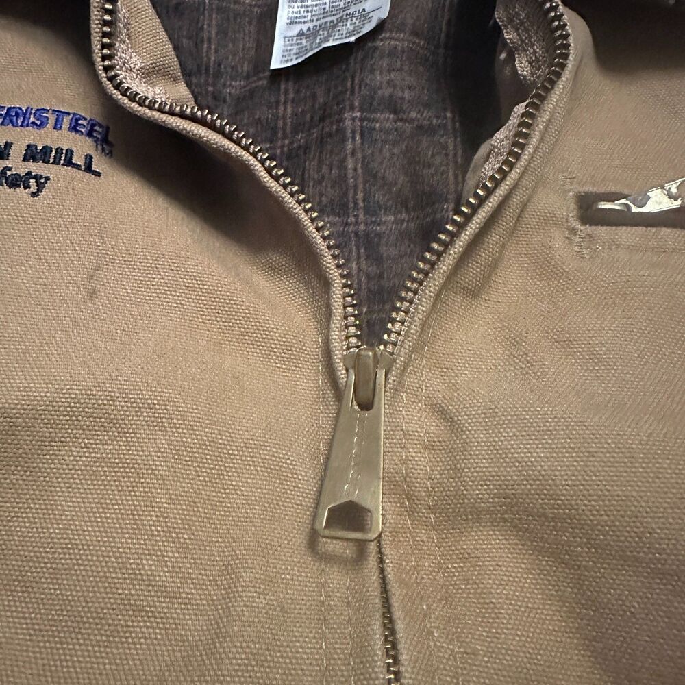 Y2K Vintage 2003 Carhartt J97 CML Sandstone Detroit Cropped Jacket 2XL Reg - Picture 4 of 16